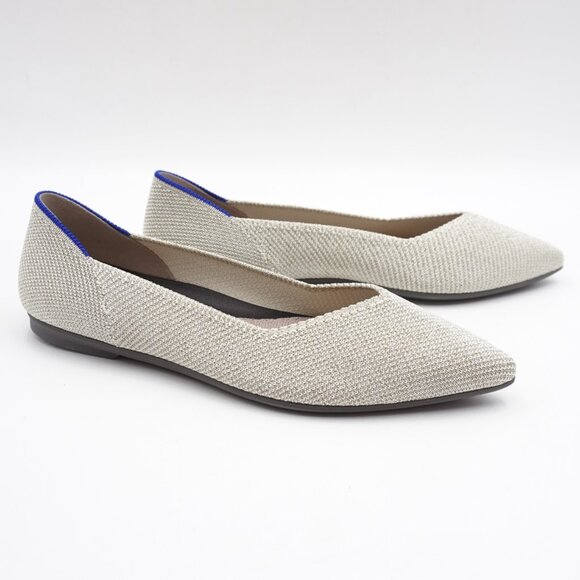 NWT Rothy's "The Point II" Women's Flats in Diamond Twill Silver US Size 6 - Picture 7 of 10